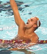 Atilla Czene from Hungary, swimming for Arizona State won the 200 IM and tied the World Record of 1:54.65.