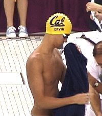 Surprise winner Ervin from Cal before the 50 Free