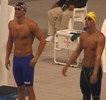 Lenny K. and Matt Welsh just before the 100 Back Final.