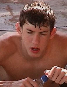 Michael Phelps takes a drink.