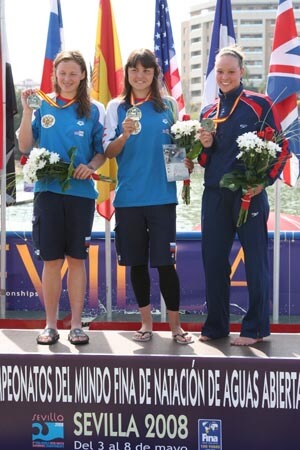 Ekaterina Seliverstova (left), Larisa Ilchenko (center), Chloe Sutton (right)