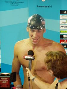 Michael Phelps interviewed at 2003 Worlds