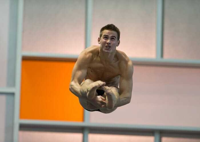 KNOXVILLE, TN - August 16, 2014: Connor Kuremsky during the 2014 USA Senior Diving National Event at Allan Jones Aquatic Center in Knoxville, TN. Photo By Matthew S. DeMaria