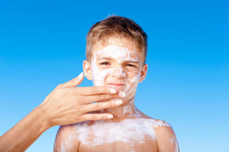 Sunscreen Applied to Child