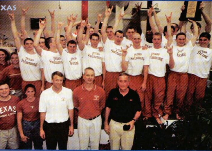 Eddie Reese and Texas team NCAA 2002