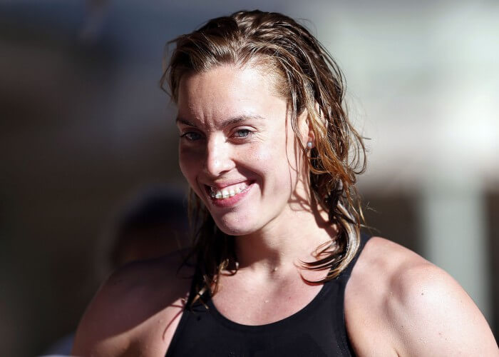 Jun 21, 2015; Santa Clara, CA, USA; Femke Heemskerk (NED) won the Women's 100M Freestyle in a time of 53.64 during the Championship Finals of day four at the George F. Haines International Swim Center. Mandatory Credit: Bob Stanton-USA TODAY Sports