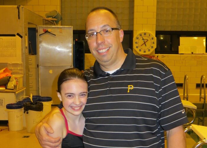 Coach Donati with his daughter and swimmer Sophia