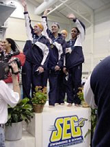 Auburn Woment 200 Medley Relay - Awards Stand - 2003 SEC Championships