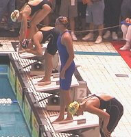 Lindsay Benkos stands above the rest just before winning the 200 Free.