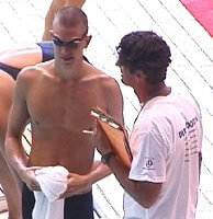 Super Sprint Coach Mike Bottom with Anthony Ervin.