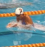 Kristy Kowel of USA swimming to the silver medal in the 200 Breast.