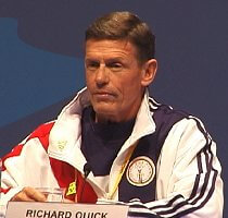Coach Richard Quick at the USA Swimming Olympic Press Conference.
