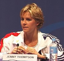 Jenny Thompson at the USA Swimming Olympic Press Conference.