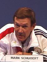 Coach Mark Schubert at the USA Swimming Olympic Press Conference.