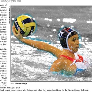 Danielle de Bruijn named 2008 Water Polo Female Player of the Year.