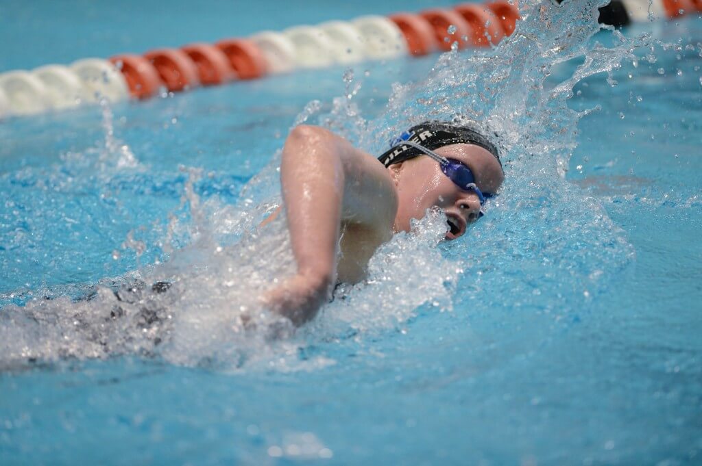 KNOXVILLE, TN - December 5, 2013 - Genevieve Miller competes in the 500 Yard Freestyle during the USA Swimming AT&T Winter National Championships at the Allan Jones Aquatic Center in Knoxville, Tennessee