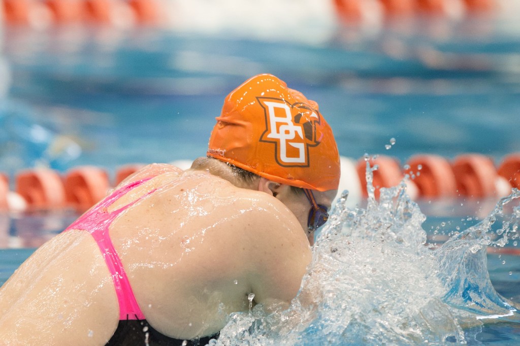 Knoxville, TN - December 7, 2013: Bowling Green University Swimmer during the 2013 AT&T Swimming Winter National Championships on December 7, 2013 in Knoxville, Tennessee at the Allan Jones Aquatic Center. Photo By Matthew DeMaria/Tennessee Athletics