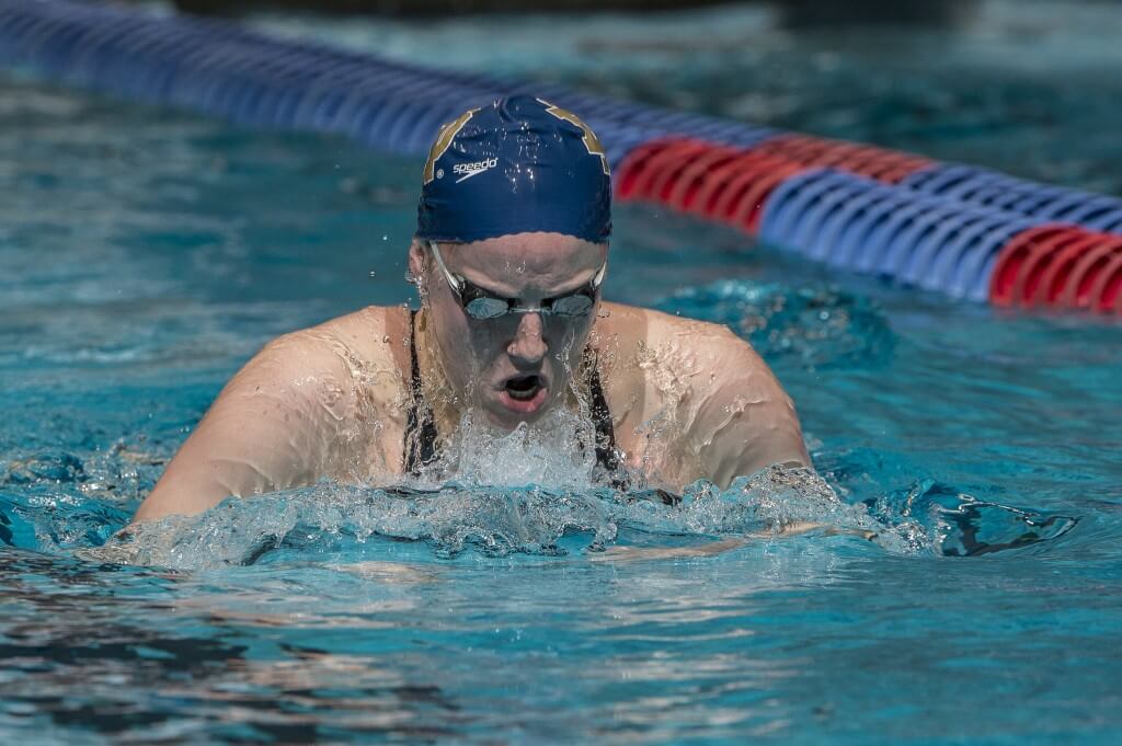 Emma Reaney places second in the prelims of the 200 breaststroke.