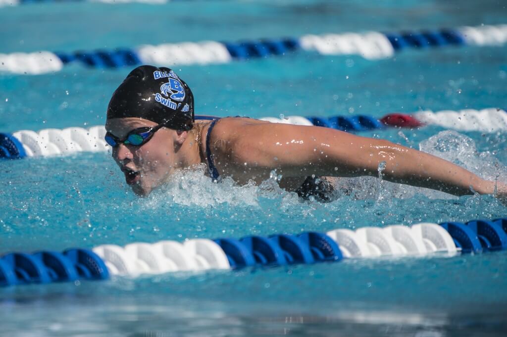 Brooke Zeiger places first in the prelims of the 400 IM.