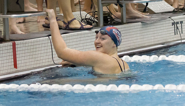 Lady Flames Defeat JMU, Radford at VT Swimming Challenge. October 12, 2013. (Photo by Les Schofer)