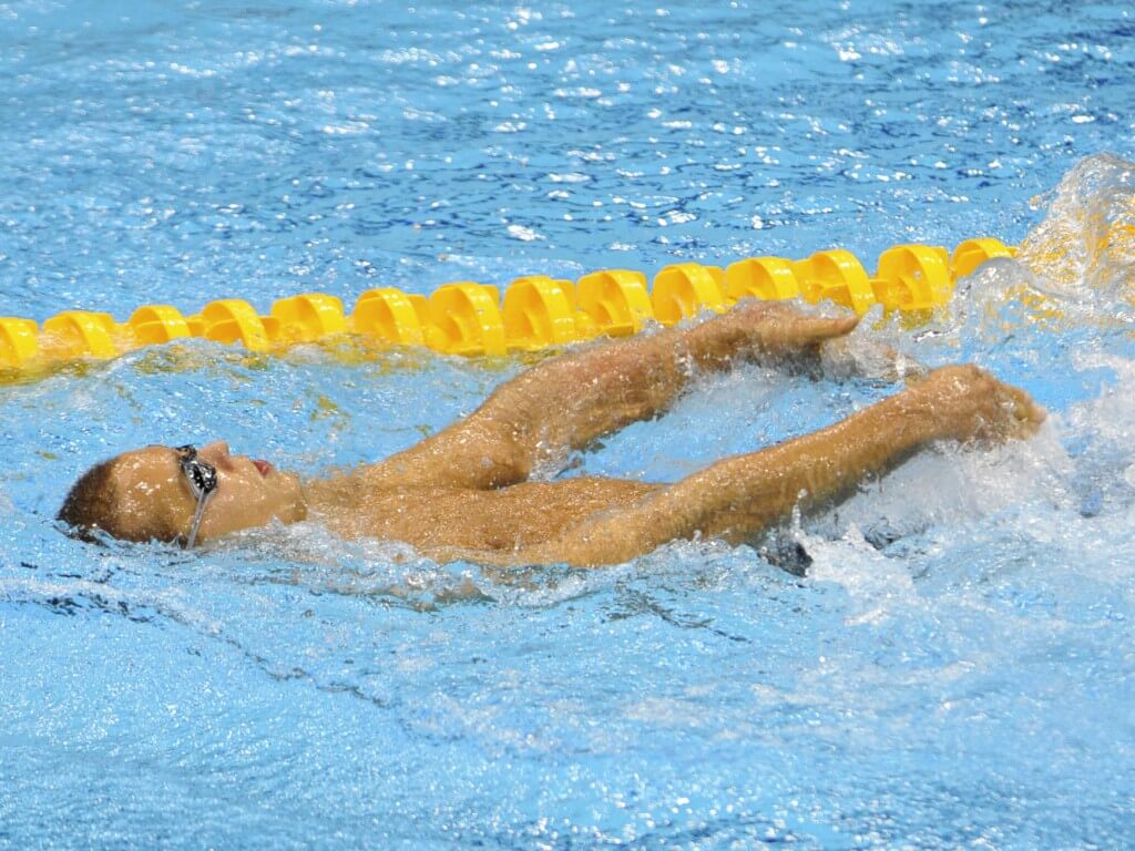 Sep 1, 2012; London, United Kingdom; Dmitrii Kokarev (RUS) swims in the men's 200m freestyle-S2 during the London 2012 Paralympic Games at Aquatics Centre. Mandatory Credit: Andrew Fielding-USA TODAY Sports