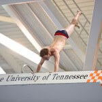 KNOXVILLE, TN - July 31, 2014: John Crow dives of the Platforms during the 2014 USA Diving Age Group and Junior National Event at Allan Jones Aquatic Center in Knoxville, TN. Photo By Matthew S. DeMaria