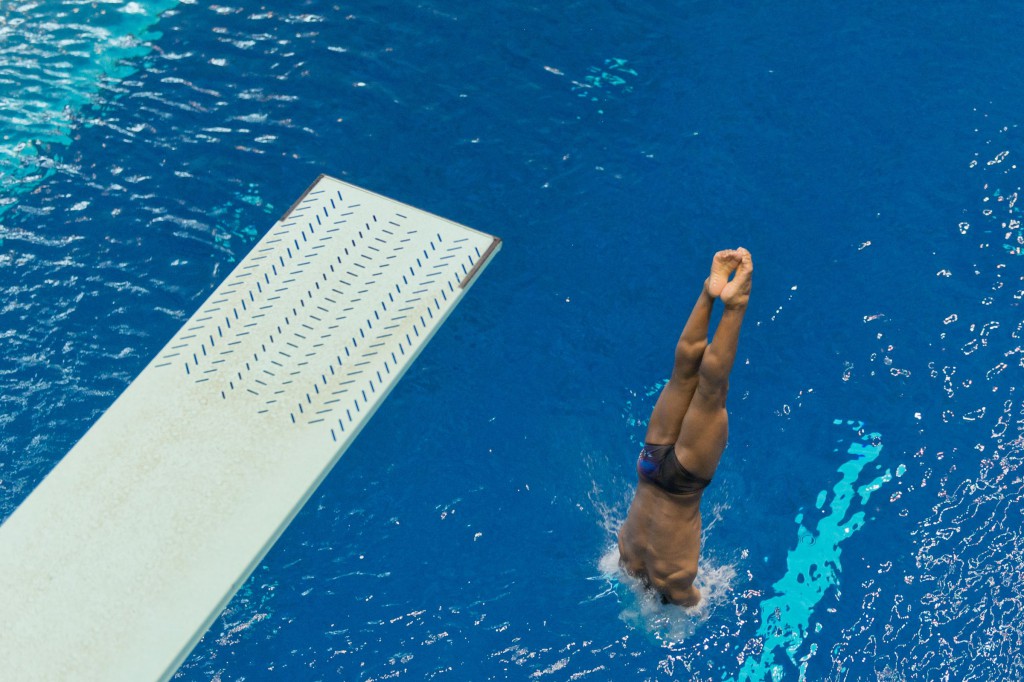 KNOXVILLE, TN - August 16, 2014: Jordan Windle during the 2014 USA Senior Diving National Event at Allan Jones Aquatic Center in Knoxville, TN. Photo By Matthew S. DeMaria