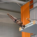 KNOXVILLE, TN - July 31, 2014: Lee Christensen dives of the Platforms during the 2014 USA Diving Age Group and Junior National Event at Allan Jones Aquatic Center in Knoxville, TN. Photo By Matthew S. DeMaria