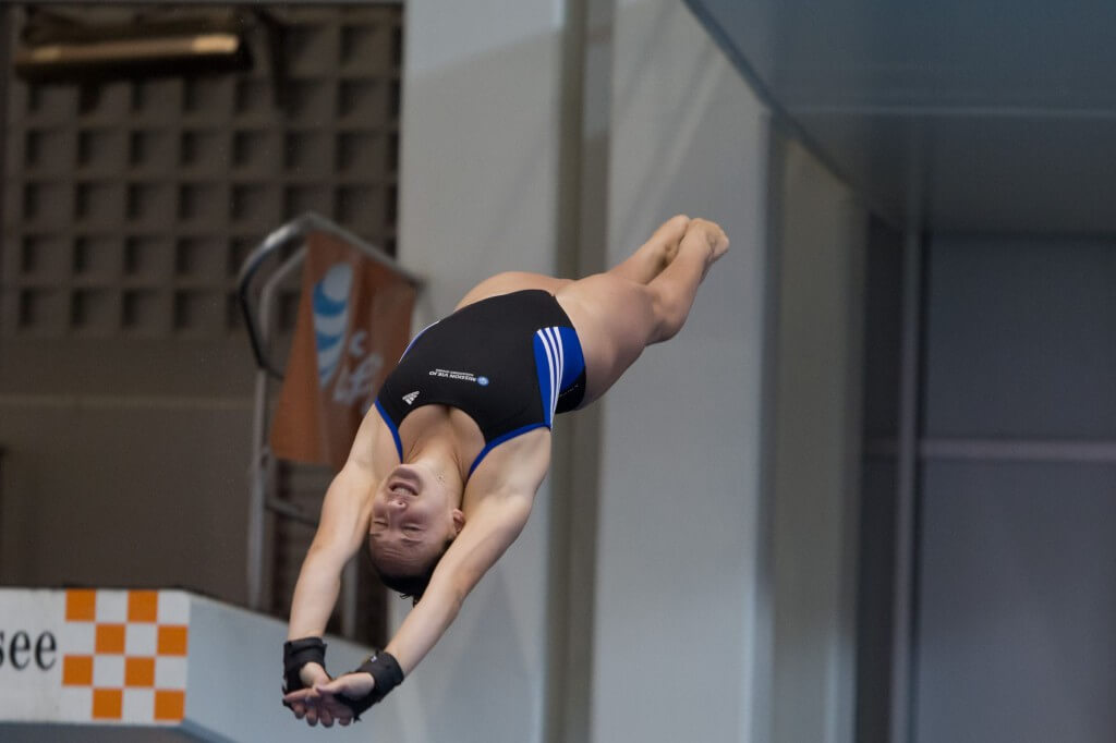 KNOXVILLE, TN - August 16, 2014: Madison Witt during the 2014 USA Senior Diving National Event at Allan Jones Aquatic Center in Knoxville, TN. Photo By Matthew S. DeMaria
