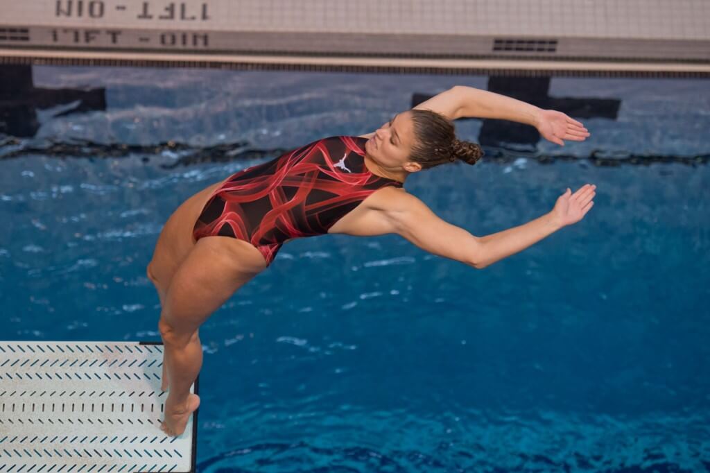 KNOXVILLE, TN - August 17, 2014: Maren Taylor during the 2014 USA Senior Diving National Event Finals at Allan Jones Aquatic Center in Knoxville, TN. Photo By Matthew S. DeMaria