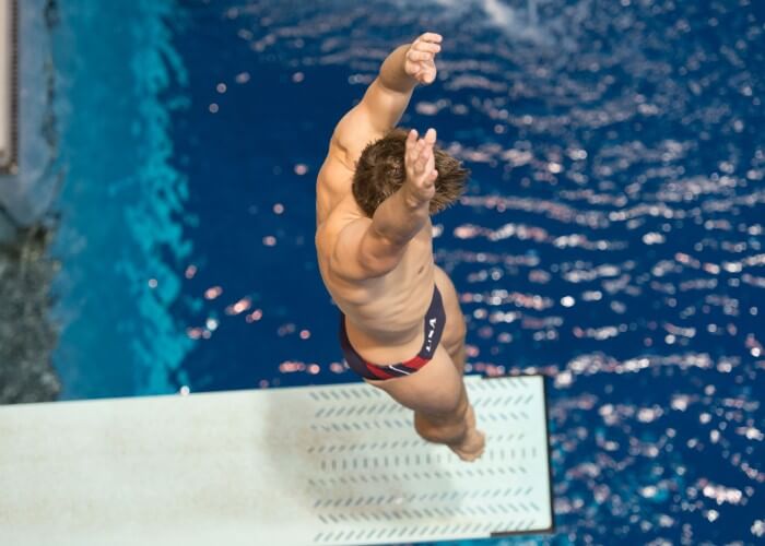 KNOXVILLE, TN - August 16, 2014: Michael Hixon during the 2014 USA Senior Diving National Event at Allan Jones Aquatic Center in Knoxville, TN. Photo By Matthew S. DeMaria