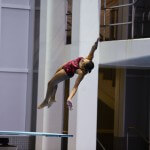 KNOXVILLE, TN - July 31, 2014: Mikayla Martin dives from the 1 meter springboard during the 2014 USA Diving Age Group and Junior National Event at Allan Jones Aquatic Center in Knoxville, TN. Photo By Matthew S. DeMaria