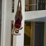 KNOXVILLE, TN - July 31, 2014: Mikayla Martin dives from the 1 meter springboard during the 2014 USA Diving Age Group and Junior National Event at Allan Jones Aquatic Center in Knoxville, TN. Photo By Matthew S. DeMaria