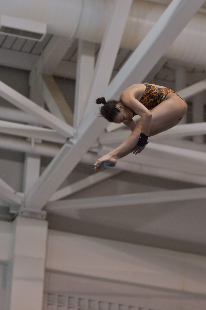 KNOXVILLE, TN - August 16, 2014: Samantha Bromberg during the 2014 USA Senior Diving National Event at Allan Jones Aquatic Center in Knoxville, TN. Photo By Matthew S. DeMaria