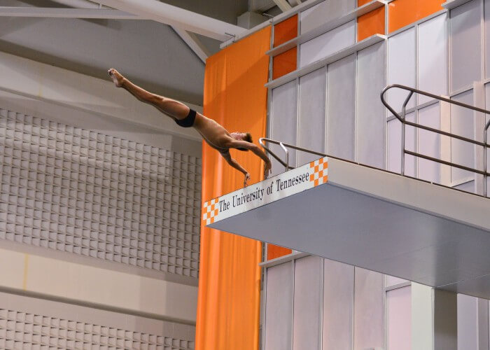 KNOXVILLE, TN - July 31, 2014: Todd Alden dives of the Platforms during the 2014 USA Diving Age Group and Junior National Event at Allan Jones Aquatic Center in Knoxville, TN. Photo By Matthew S. DeMaria