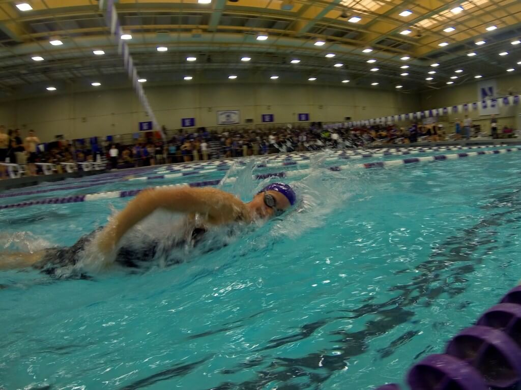 Lauren Abruzzo (NU) outside smoke of the 200 free prelims with a 1:51.20.