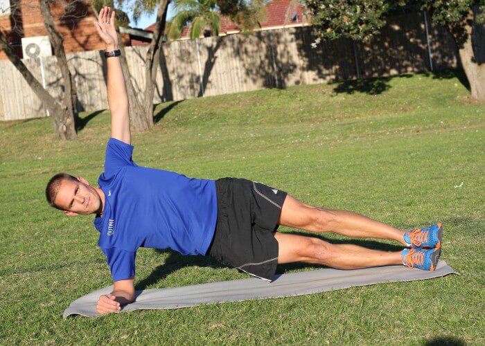 Side plank for swimming
