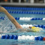 Mar 21, 2015; Greensboro, NC, USA; Missy Franklin swims in 200m backstroke during NCAA Division I Swimming and Diving-Championships at Greensboro Aquatic Center. Mandatory Credit: Evan Pike-USA TODAY Sports