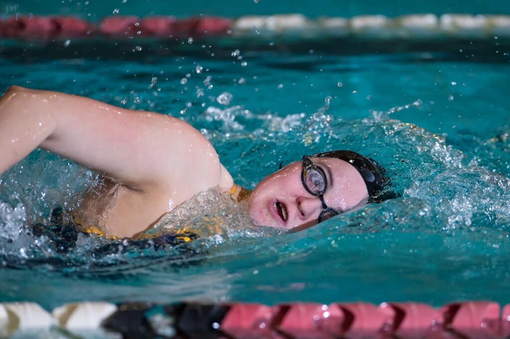 April 17, 2015; Aberdeen, S.D.; Kayla Sproles, Northern State University swim team, from a November 2014 team practice. Credit: Greg Smith, NSU University Relations