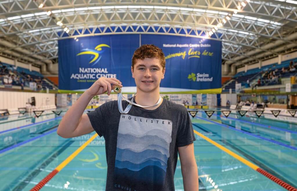 2 May 2015; Men's 200m backstroke Irish National Champion Conor Ferguson, Larne, during the 2015 Irish Open Swimming Championships at the National Aquatic Centre, Abbotstown, Dublin. Picture credit: Stephen McCarthy / SPORTSFILE
