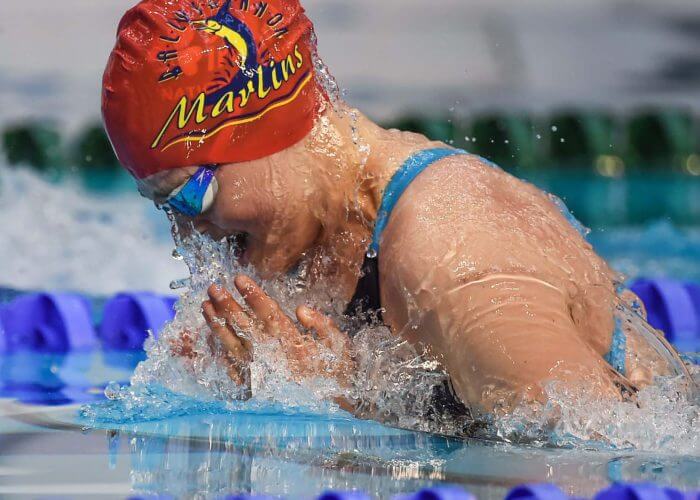 2 May 2015; Mona McSharry, Marlin, competes in the final of the women's 100m breaststroke event during the 2015 Irish Open Swimming Championships at the National Aquatic Centre, Abbotstown, Dublin. Picture credit: Stephen McCarthy / SPORTSFILE