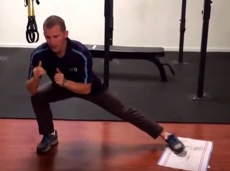 Lateral Lunge with Towel For Breaststroke Kick