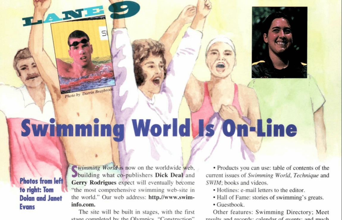 From The Swimming World 1996 Vault Launched As First Internet Swim Site For News