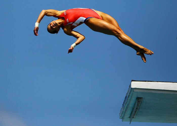 FORT LAUDERDALE, FL - MAY 11: Brittany Viola of the USA dives during the Womens 10m Platform Semi Final at the Fort Lauderdale Aquatic Center on Day 2 of the AT&T USA Diving Grand Prix on May 11, 2012 in Fort Lauderdale, Florida. (Photo by Al Bello/Getty Images) *** Local Caption *** Brittany Viola