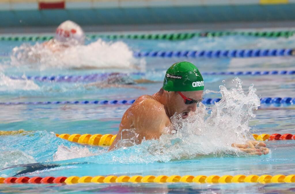 DURBAN, SOUTH AFRICA - APRIL 10: Cameron van den Burgh qulaifying for the 100m breatstroke during the heats session on day 1 of the SA National Aquatic Championships and Olympic Trials on April 10 , 2016 at the Kings Park Aquatic Center pool in Durban, South Africa. Photo Credit / Anesh Debiky/Swim SA