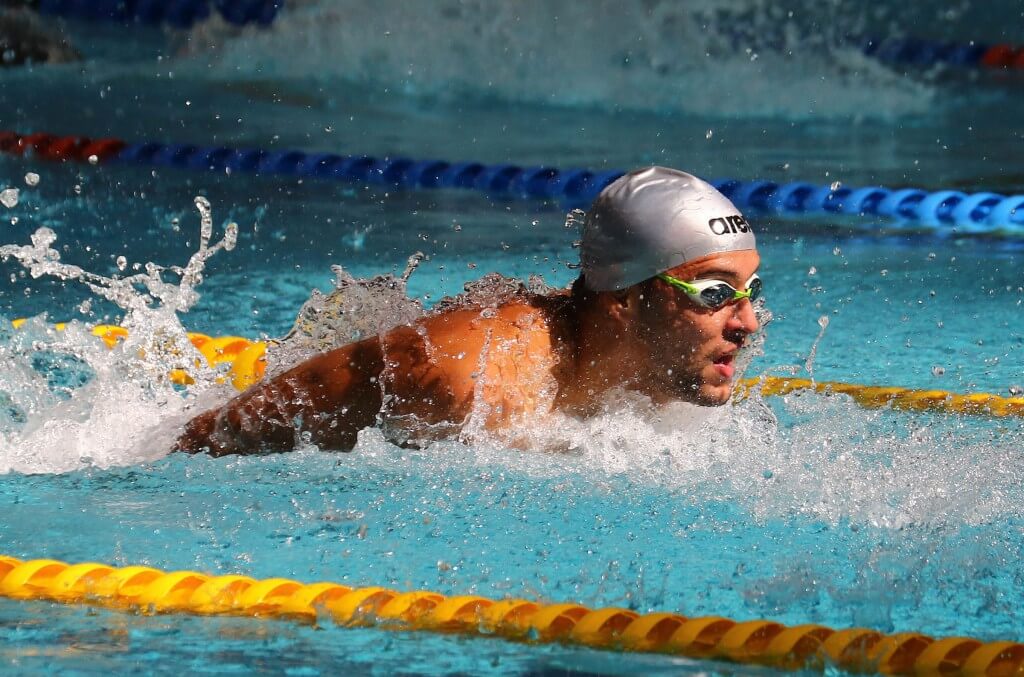 DURBAN, SOUTH AFRICA - APRIL 13: Chad le Clos qualifies for the Olympics during the heats session 100m butterfly for men on day 6 of the SA National Aquatic Championships and Olympic Trials on April 13 , 2016 at the Kings Park Aquatic Center pool in Durban, South Africa. Photo Credit / Anesh Debiky/Swim SA