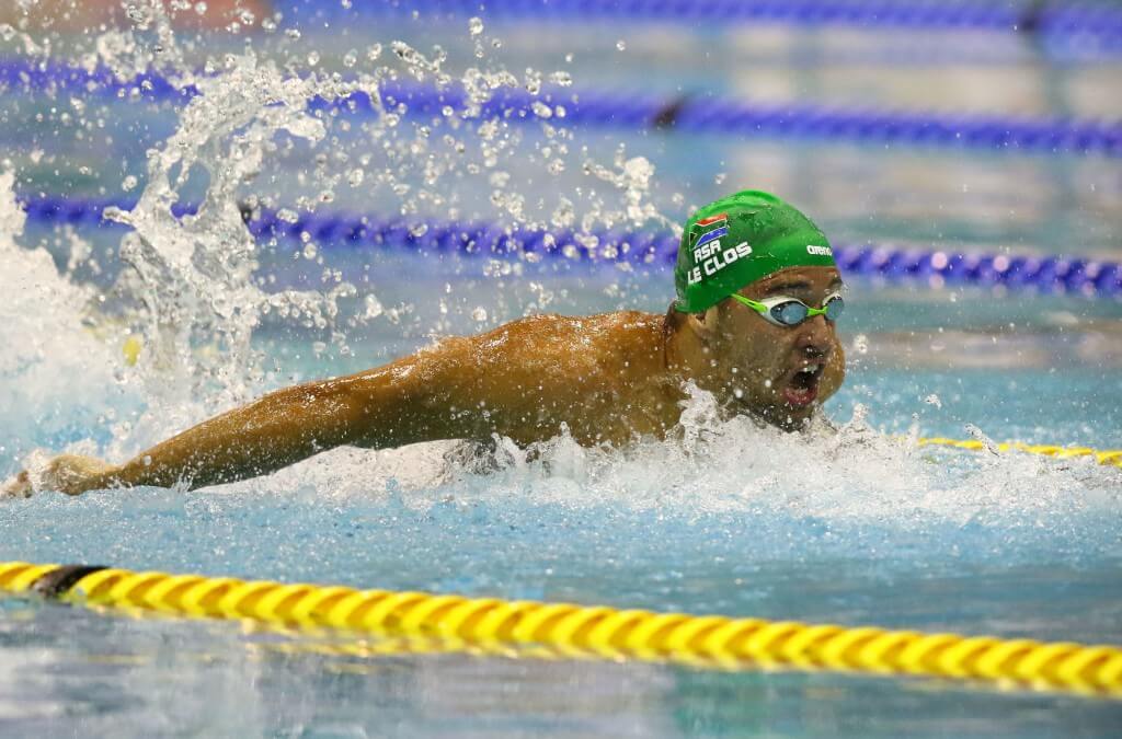 DURBAN, SOUTH AFRICA - APRIL 15: Chad le Clos swims the qualifying time swim in the 100m time trail medley relay during the finals session on day 6 of the SA National Aquatic Championships and Olympic Trials on April 15 , 2016 at the Kings Park Aquatic Center pool in Durban, South Africa. Photo Credit / Anesh Debiky/Swim SA