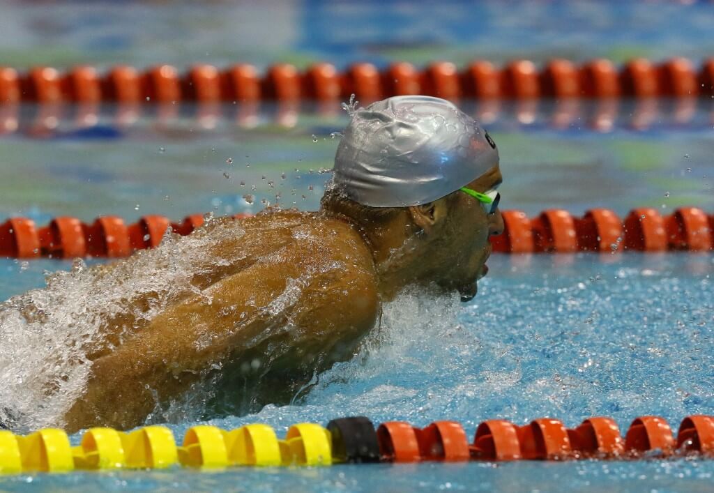 DURBAN, SOUTH AFRICA - APRIL 12: Chad le Clos wins the semi finals 200m butterfly for men during the finals session on day 1 of the SA National Aquatic Championships and Olympic Trials on April 12 , 2016 at the Kings Park Aquatic Center pool in Durban, South Africa. Photo Credit / Anesh Debiky/Swim SA