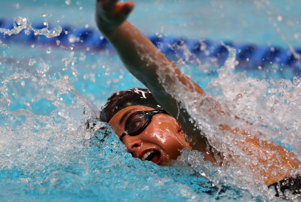 DURBAN, SOUTH AFRICA - APRIL 13: Kate Beavon in the 100m freestyle for women during the heats session on day 5 of the SA National Aquatic Championships and Olympic Trials on April 13 , 2016 at the Kings Park Aquatic Center pool in Durban, South Africa. Photo Credit / Anesh Debiky/Swim SA