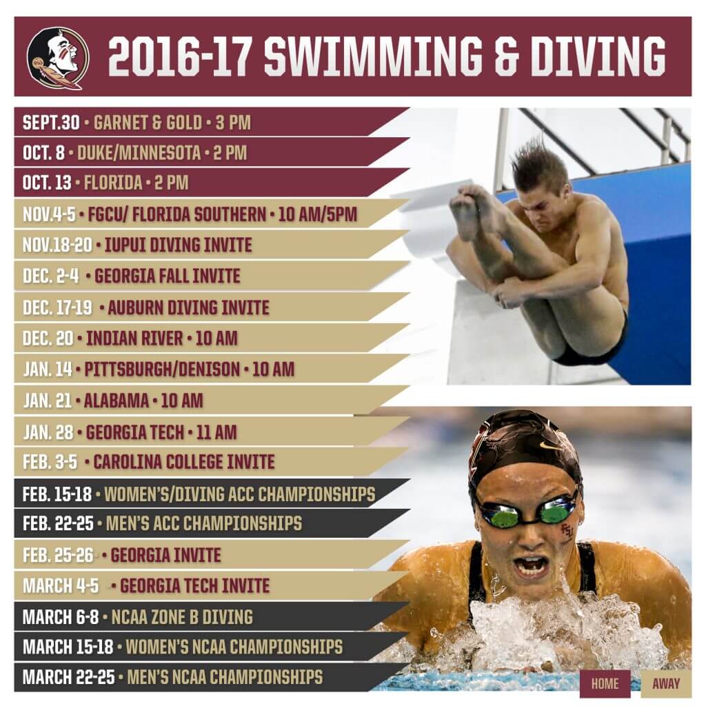 Florida State Announces 2016-17 Swimming & Diving Schedule - Swimming